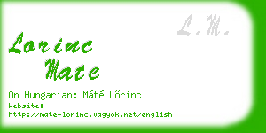lorinc mate business card