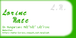 lorinc mate business card